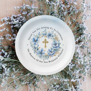 Taufe des Blütenblütenblütenblütenblütenjungen Pappteller