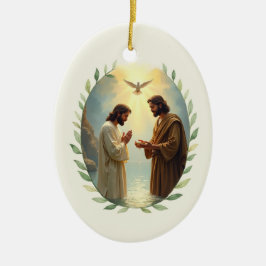 Taufe des Herrn Gottes Frieden und Segen Keramik Ornament