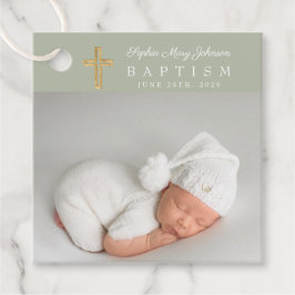 Taufe des modernen altertümlichen grünen Script-Fo Geschenkanhänger