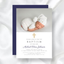 Taufe des modernen Navy Blue Religious Cross Boy F