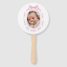 Taufe des rosa Bow-Ribbon-Frame Fächer