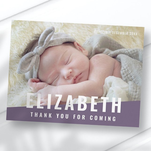 Taufe Einfaches modernes Foto mit hellen Farben Vi Postkarte (Von Creator hochgeladen)