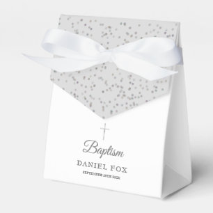 Taufe Elegant Silber Stardust Geschenkschachtel