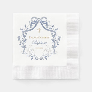 Taufe eleganter blauer Bogen Serviette