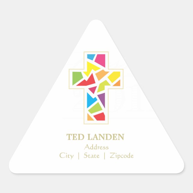 Taufe | Erste Kommunaladresse/Gefälligkeitsaufkleb Dreieckiger Aufkleber (Vorderseite)