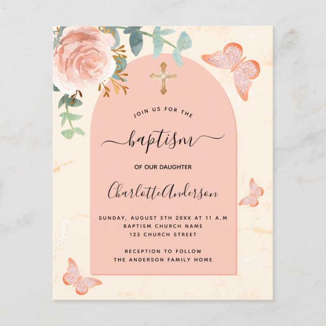 Taufe Eukalyptus Rose Blumenschmetterlinge (Vorderseite)