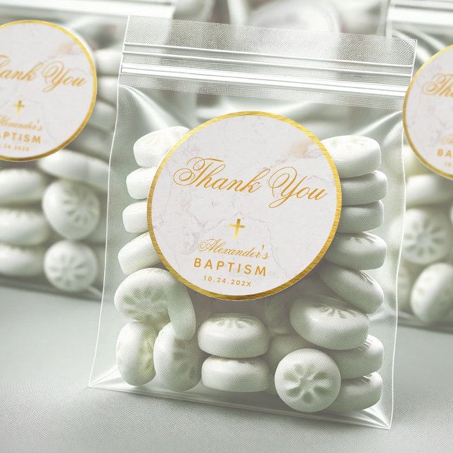 Taufe Favoriten Elegant Vielen Dank Imitate Gold M Runder Aufkleber (Von Creator hochgeladen)