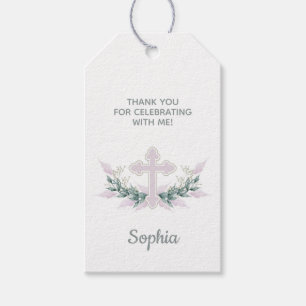 Taufe, Feiern der rosa Kreuz Gaben Tag Geschenkanhänger