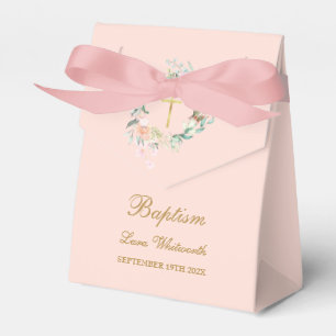 Taufe Florales Gesteck Blush Rosa Geschenkschachtel