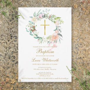 Taufe Florales Wasserfarben-Girlande Save The Date