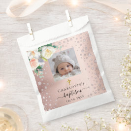 Taufe Foto Rose Goldflorale Geschenktütchen