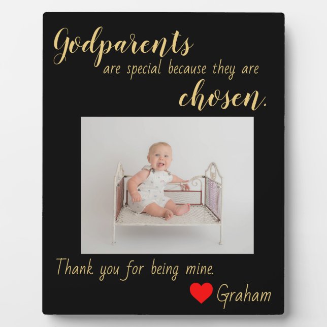 Taufe für Godeltern Fotoplatte (Vorderseite)