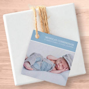 Taufe für ihn   Modernes, benutzerdefiniertes Foto Geschenkanhänger