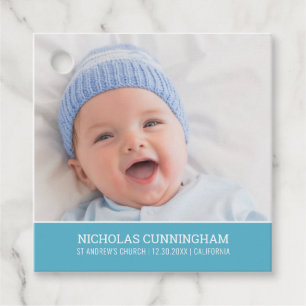 Taufe für ihn   Modernes einfaches Baby-Foto Geschenkanhänger