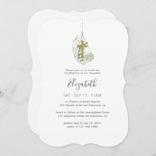 Taufe für ihr modernes Country Foliage Terrarium Einladung