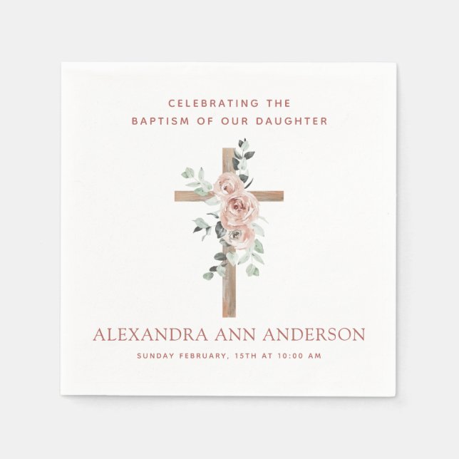 Taufe für Mädchen Christlich Serviette (Vorderseite)