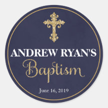 Taufe für Navy & Gold Boy Sticker