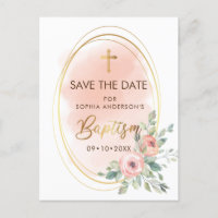 Taufe für Pfirsich und Gold Save the Date