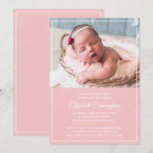 Taufe für sie   Moderne, einfache Rahmen Einladung