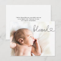Taufe Gesegnetes Herz Schrift Minimal Foto Baby