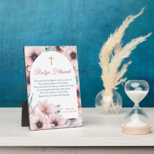 Taufe Girl Big Pink Blume rund um die Grenze Fotoplatte