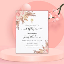 Taufe Girl Pampas Gras Rose Goldene Rosa