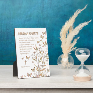 Taufe Girl Watercolor Schmetterlinge Fotoplatte