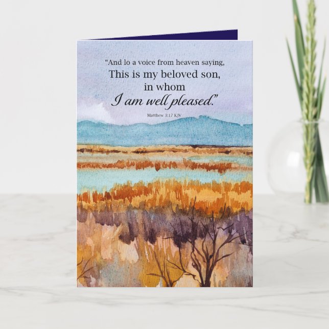 Taufe Glückwunsch Bibel Matthew Wüste Karte (Vorderseite)