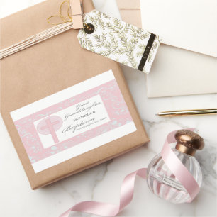 Taufe Große Enkeltochter Pink Lace Personalisiert Rechteckiger Aufkleber