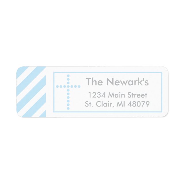 Taufe, heilige Kommune | Blue Cross Address Label (Vorne)