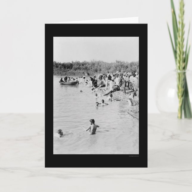 Taufe im Fluss Jordan 1884 Karte (Vorderseite)