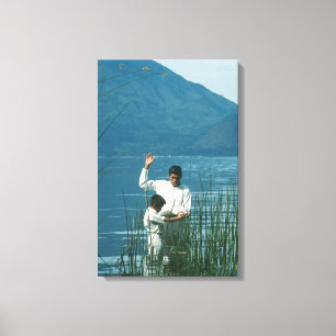 Taufe im Lake Atitlan™ Version 2 LDS Art Poster Leinwanddruck