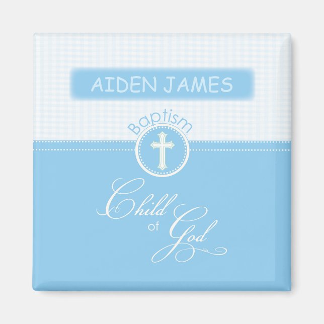 Taufe, Individuelle Name, Blaues Kind Gottes Magnet (Vorne)