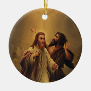 Taufe Jesu Christi Keramik Ornament
