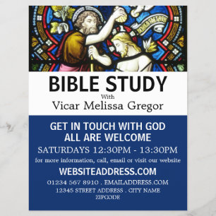 Taufe Jesu, christlicher Bibelunterricht Annonce Flyer