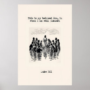 Taufe Jesu Kunst Druck Schriftillustration Poster