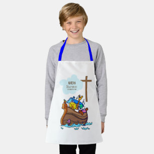 Taufe Jungen Noahs Arche, Personalisierte süße Tie Schürze