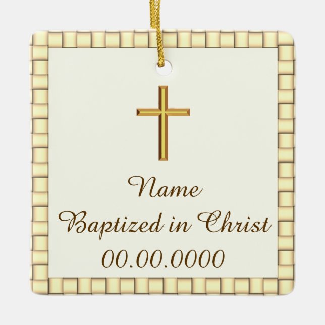 Taufe Keramikornament (Vorderseite)