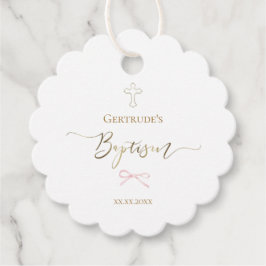 Taufe kleine rosa Bogen-Fvor-Tags Geschenkanhänger