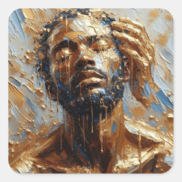 Taufe - Kunstsammlung Jesus-Reihe Quadratischer Aufkleber