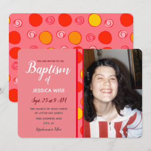 Taufe LDS Girl geometrische Fun Circles Einladung