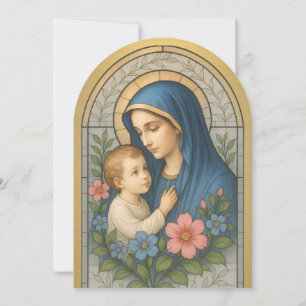 Taufe Maria Jesus Buntglas Einladung