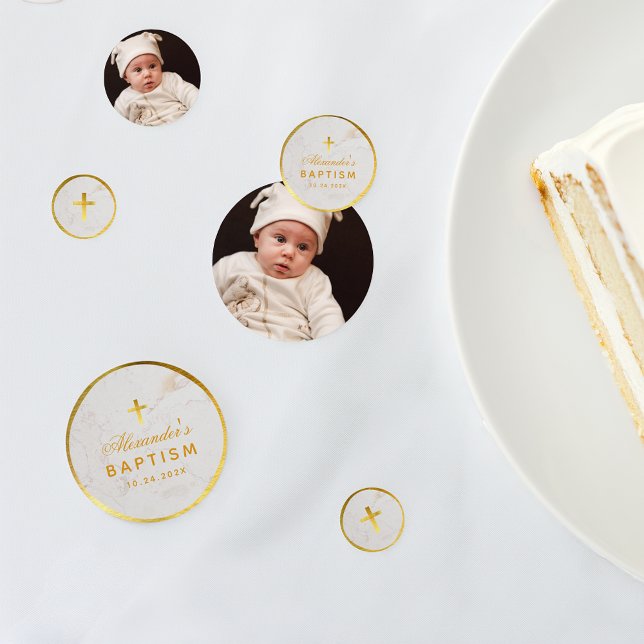 Taufe Marmor-Imitate Gold Foil Cross Elegantes Skr Konfetti (Von Creator hochgeladen)