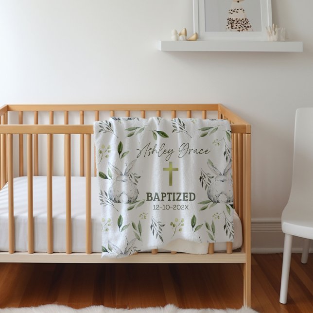 Taufe mit Cross, Bunny Fleece Blanket (Von Creator hochgeladen)