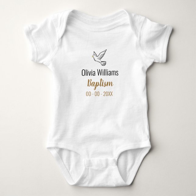 Taufe mit Dove Keepake Baby Bodysuit Strampler (Vorderseite)