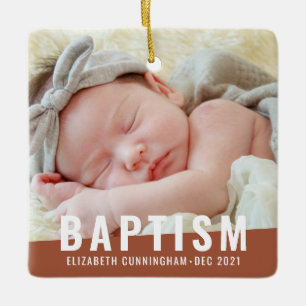 Taufe Modernes, benutzerfreundliches Baby-Foto Keramikornament