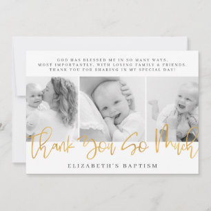 Taufe Modernes Foto Dankeskarte