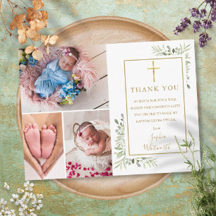 Taufe Namensgebung Grün 3 Foto Danke  Postkarte