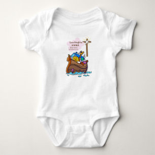 Taufe Noahs Arche Enkelin Personalisiert Baby Strampler