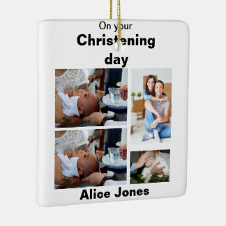 Taufe Personalisiert 4 FotoCollage Keramikornament